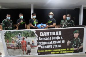Terima Bantuan Covid-19 dan Banjir, Bupati Konut: Terima Kasih Pangdam XIV/Hasanuddin