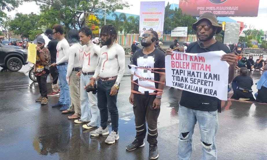 Mahasiswa Papua di Kendari Unjuk Rasa Buntut Kasus di Maraoke