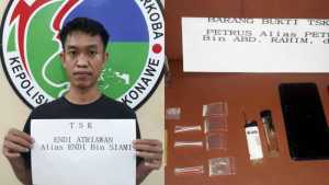 Pengedar Sabu Diringkus Polres Konawe, Empat Saset Sabu Disita