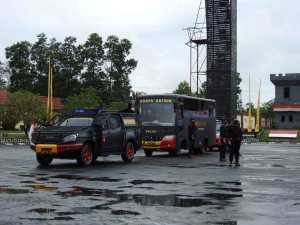 Siap Kawal Kontingen ke PON Papua, Sat Brimob Polda Sultra Gelar Simulasi Pengawalan Atlit