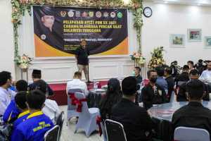 Optimis Boyong Emas, Andi Ady Aksar Lepas Kontingen Pencak Silat Sultra ke PON XX Papua 