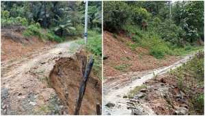 Dampak Hujan Keras, Jalan Penghubung Tiga Desa di Kabaena Nyaris Putus   