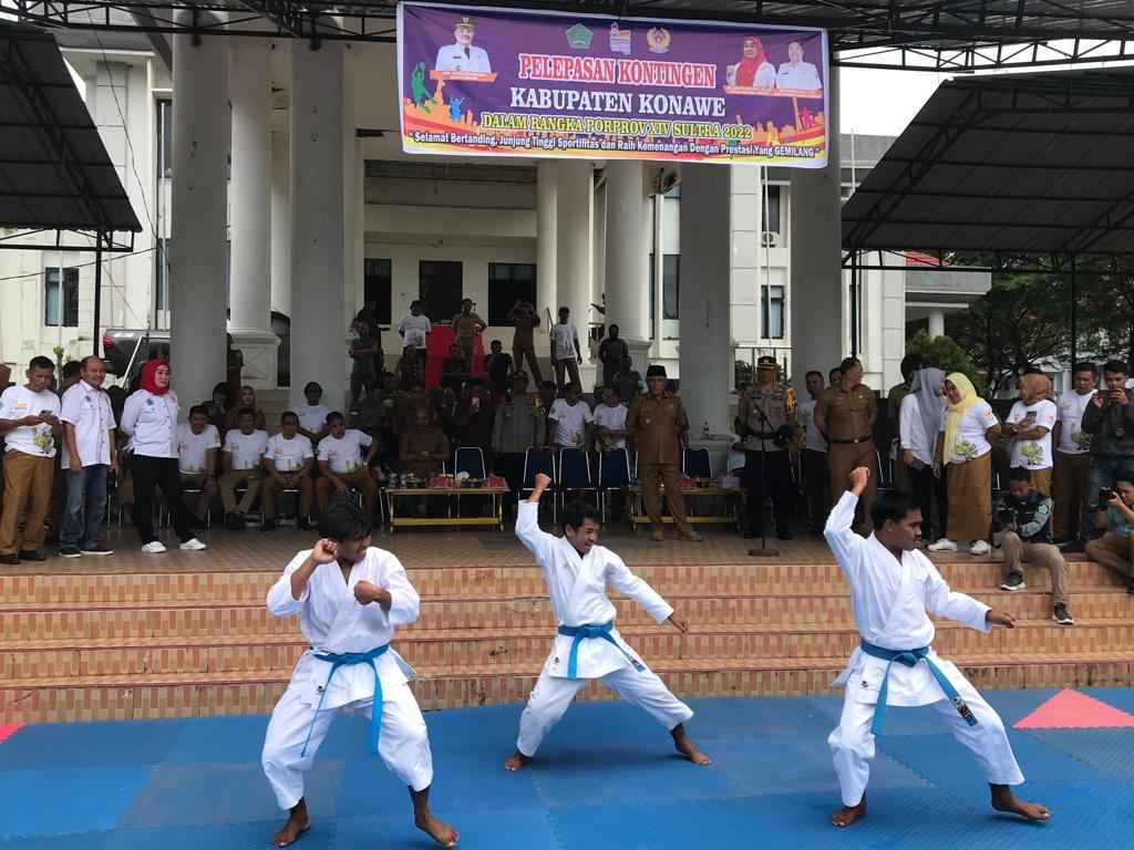 Lepas Kontingan, KSK Minta Pengurus Koni Konawe Berikan Pelayanan Maksimal Untuk Atlet