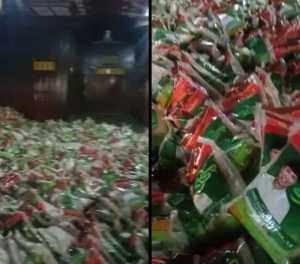 Beras Dengan Stiker ASR Tertumpuk di Rumah Adat Mekongga, Warga Kolaka Meradang