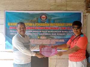 Tim PKM Jurusan Teknik Sipil UHO Pasang Instalasi Pompa Hidram di Desa Lalouesamba