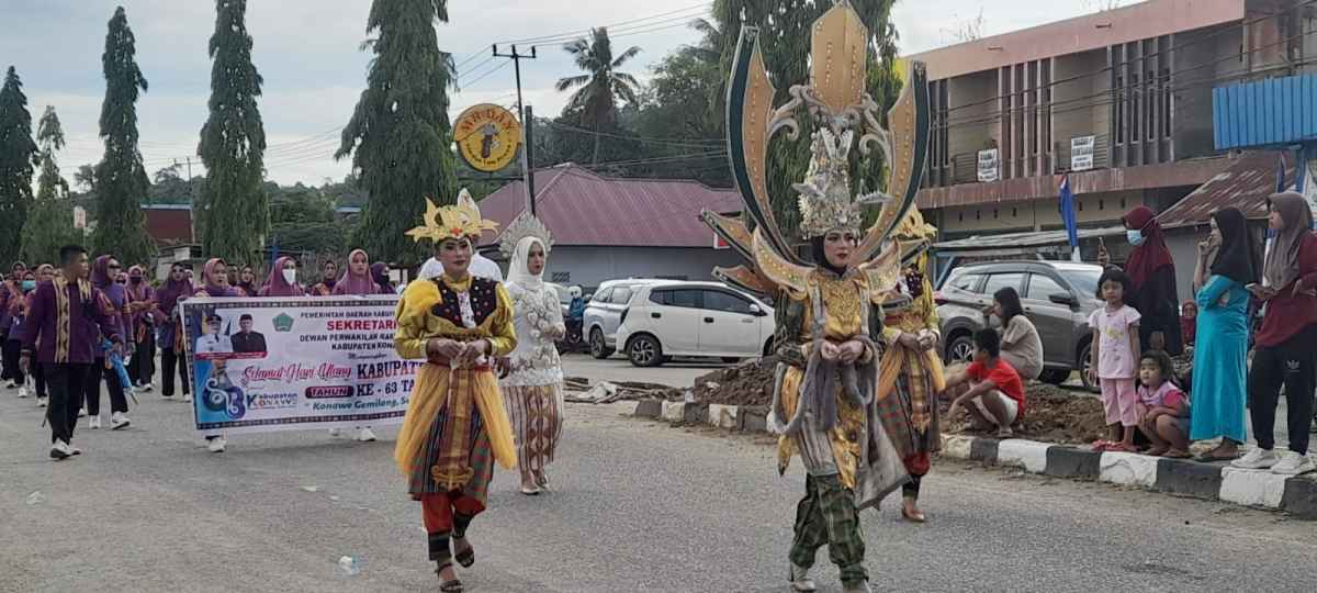 Semarak Karnaval Budaya Warnai Rangkaian Perayaan HUT Konawe ke 63