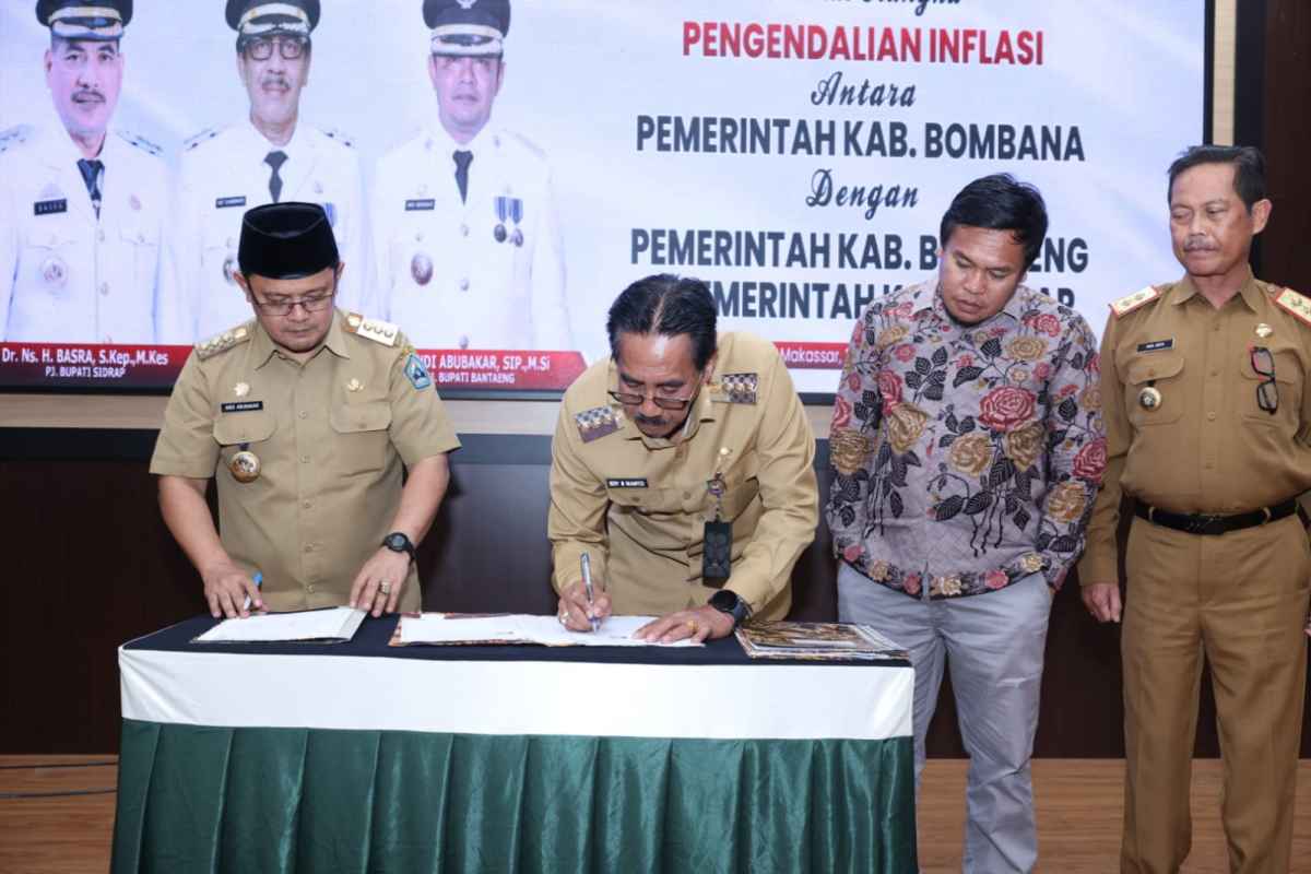 Tiga Daerah di Pulau Sulawesi Teken Kerjasama Pengendalian Inflasi
