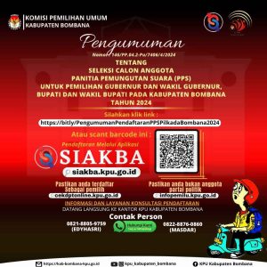 KPU Bombana Membuka Pendaftaran Calon Anggota PPS untuk Pilkada 2024