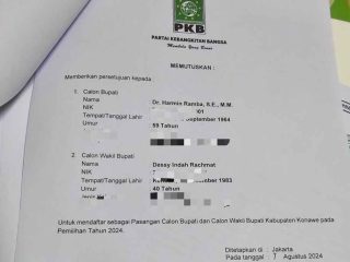 Telah Terbit, B1KWK Pasangan HADIR di Pilbup Konawe Belum Diserahkan Ketua PKB Sultra