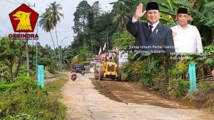 Usai Pebaiki Jalan di Sampara, Gerindra Sultra Kembali Benahi Jalan Poros di Lambuya