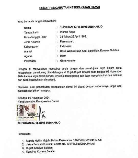 Guru Honorer Merasa Tertekan saat Didamaikan Bupati Konsel