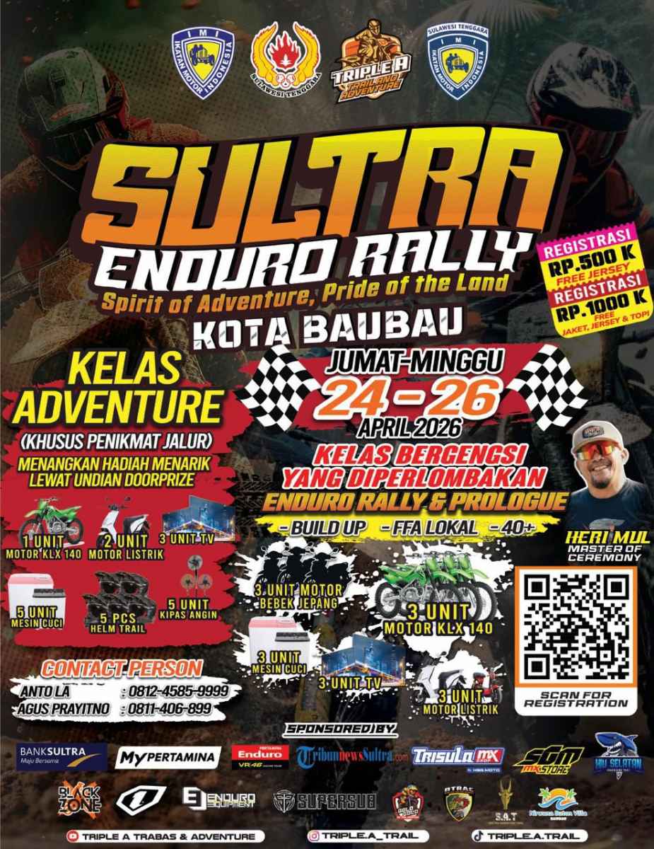 Enduro Rally by Triple A Trailand Adventure di Bau-bau, Akan Berdampak ke UMKM dan Pariwisata