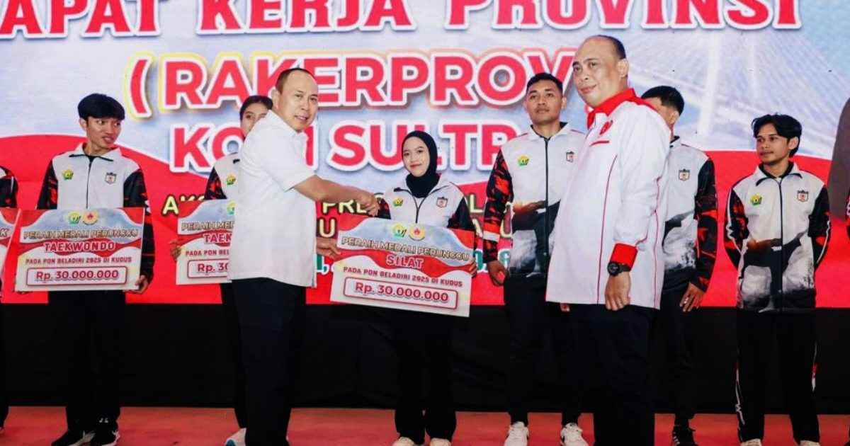 Atlet-Bela-Diri-PON Rakerprov Koni Sultra 2026, Gubernur Sultra Beri Apresiasi Atlet Berprestasi di PON Beladiri Kudus