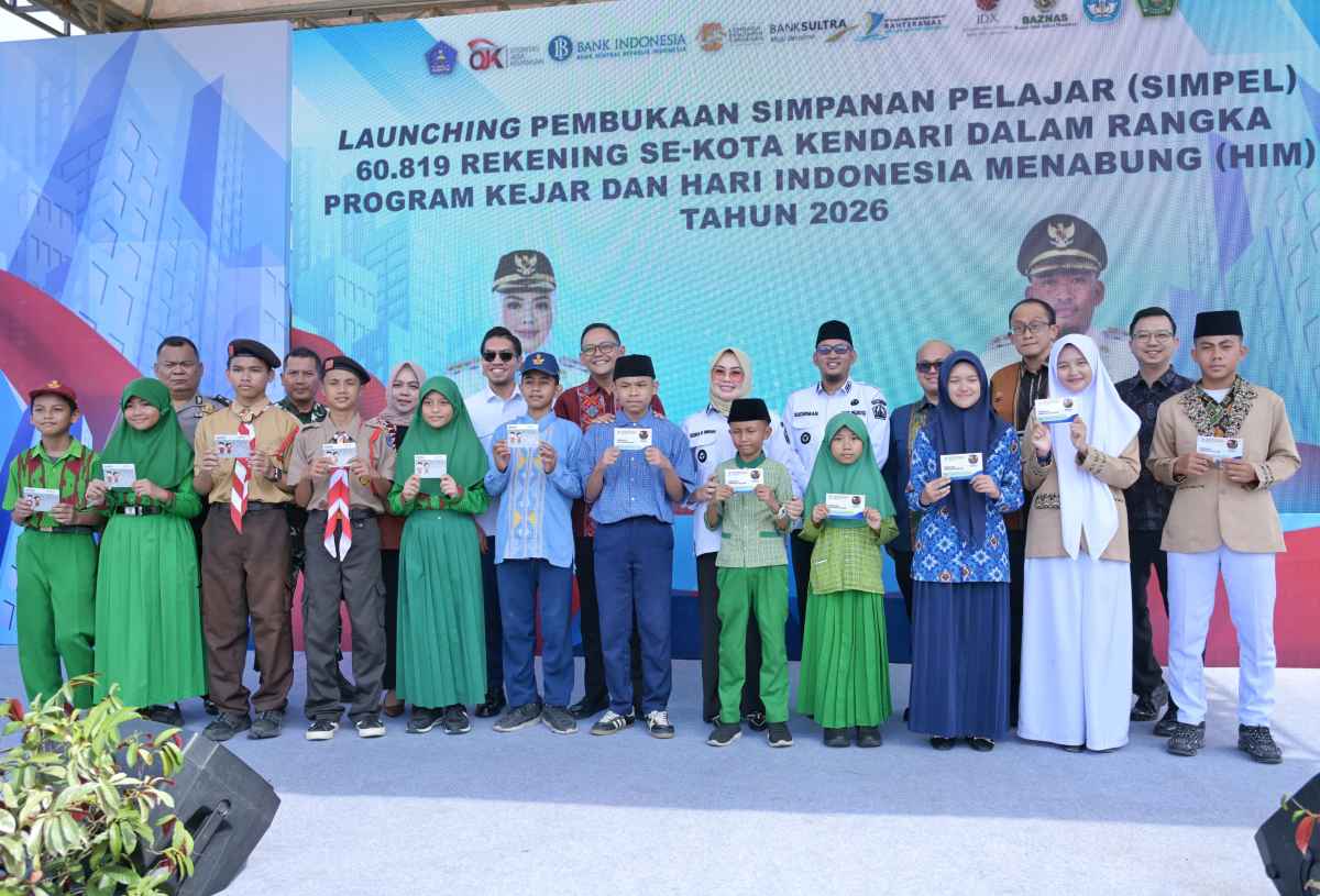 Perkuat Budaya Menabung Sejak Dini, Program KEJAR, Walikota Kendari Buka 60.819 Rekening SimPel