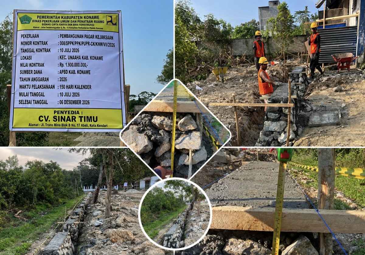 Baru Dikerjakan 20 Hari, Kajari Konawe Minta Hentikan Pembangunan Pagar Rumbasan yang Dibiayai APBD