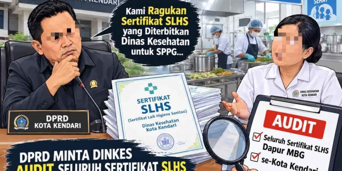 Sertifikat Higienis yang Diterbitkan Dinkes Diragukan, Dewan Minta SLHS Seluruh SPPG Diaudit