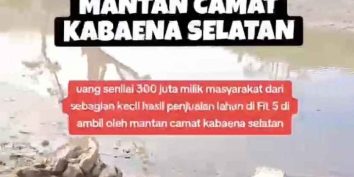 Dijuluki Bos C, Mantan Camat Kabaena Selatan Disebut Diduga “Makan” Uang Proyek